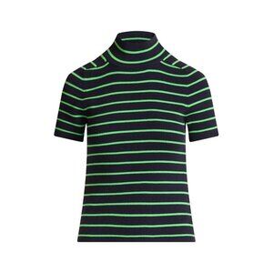 Free Assembly Women's Cozy Yarn Mock Neck Sweater, Short Sleeves, Size L,